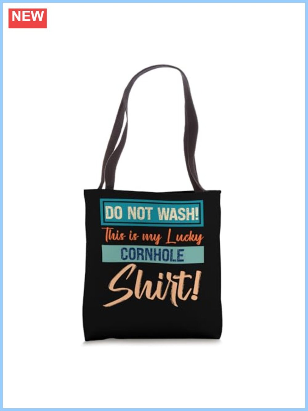Funny Lucky Cornhole Tote Bag Polyester Casual Hobby Gift for Men Women